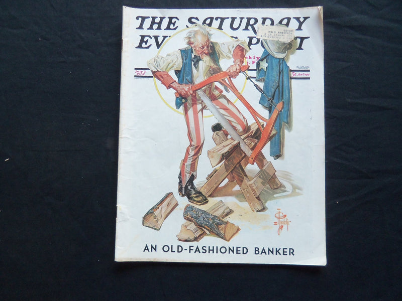 1932 JULY 2 THE SATURDAY EVENING POST MAGAZINE - J.C. LEYENDECKER COVER -SP 1471