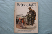 1919 AUGUST 23 THE LITERARY DIGEST MAGAZINE - MAN ON MOTORCYCLE COVER - E 26621