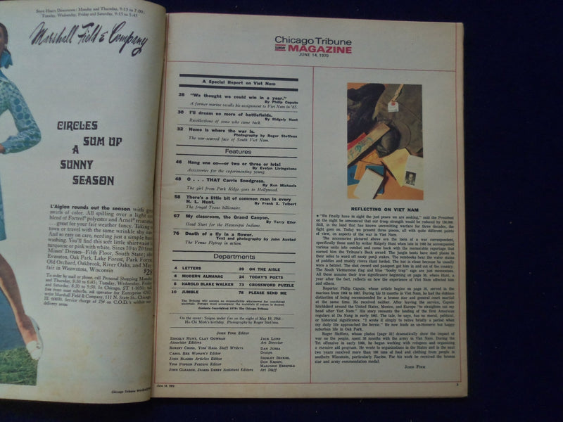 1970 JUNE 14 CHICAGO TRIBUNE MAGAZINE SECTION - VIET NAM: ENDLESS WAR - NP 6410