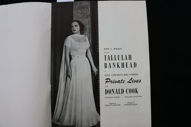 1940'S PRIVATE LIVES PROGRAM - TALLULAH BANKHEAD - DONALD COOK - K 2291