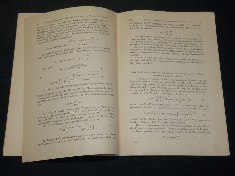 1902 SITZUNGSBERICHTE DER KONIGLICH PREUSSISCHEN GERMAN BOOK BY HELMERT - J 5909