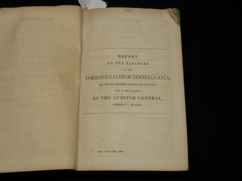 1845 PENNSYLVANIA HEADS OF DEPARTMENTS EXECUTIVE DOCUMENT REPORT - KD 6497