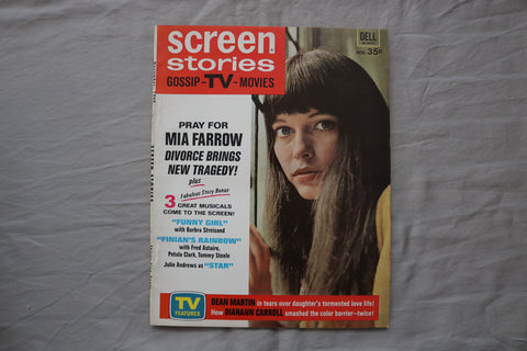 1968 NOVEMBER SCREEN STORIES MAGAZINE - MIA FARROW COVER - E 19939