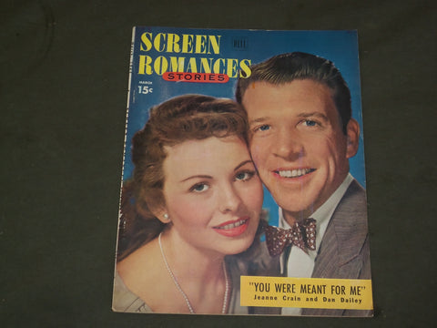 1948 MAR SCREEN ROMANCES STORIES MAGAZINE-JEANNE CRAIN & DAN DAILEY COVER- M 111