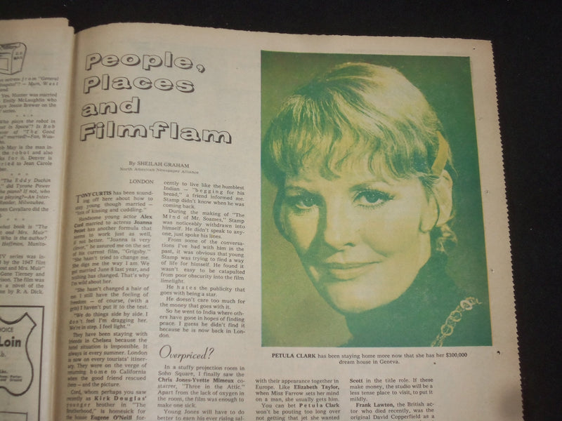 1969 JULY 20 MILWAUKEE JOURNAL TV SCREEN SECTION -SHARIF/PALANCE COVER - NP 8061
