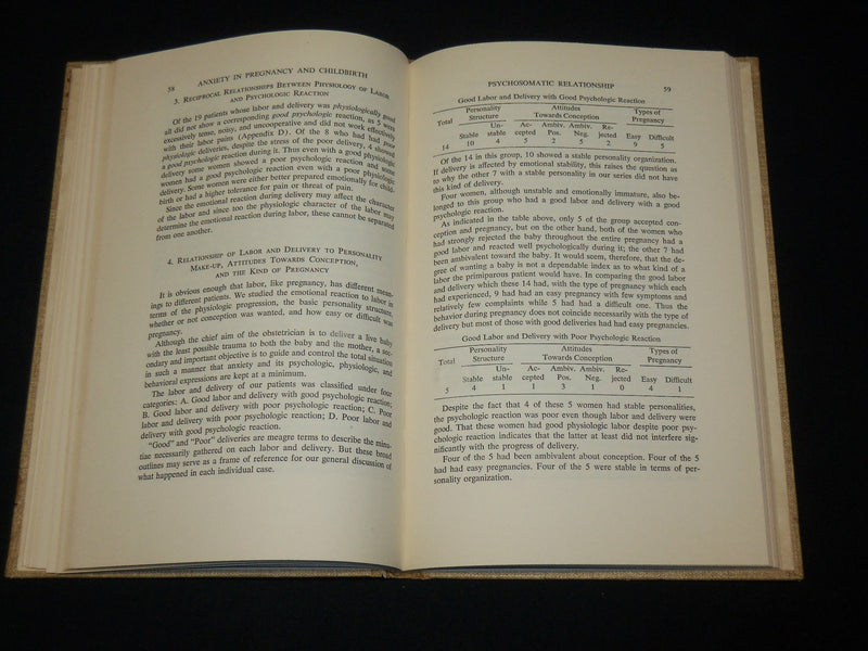 1950 ANXIETY IN PREGNANCY AND CHILDBIRTH HARDCOVER BOOK BY KLEIN - KD 6428