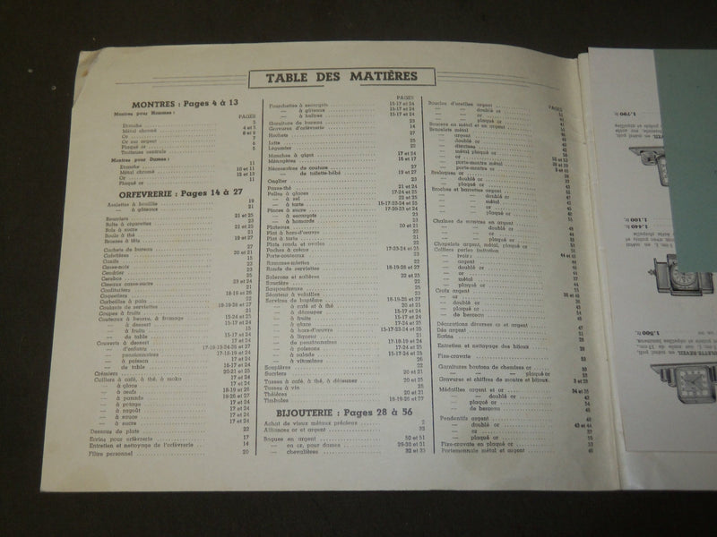 1949-1951 FABRIQUES TRIBAUDEAU CATALOG LOT OF 2 - WATCHES - JEWELRY- FR 1398