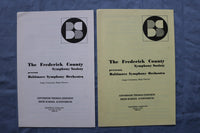 1970-1974 FREDERICK COUNTY SYMPHONY SOCIETY PROGRAM-BALTIMORE- LOT OF 8 - K 3120