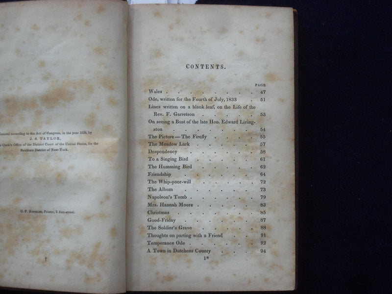1839 WALES AND OTHER POEMS HARDCOVER BOOK BY MARIA JAMES - KD 8750