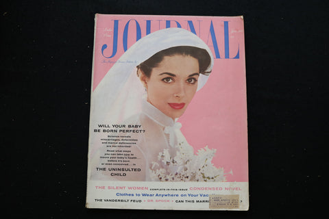 1956 JUNE LADIES' HOME JOURNAL MAGAZINE - A BRIDE IN VEIL COVER - E 10332
