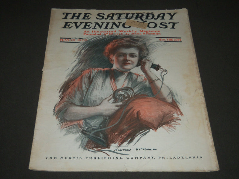 1909 MAY 29 THE SATURDAY EVENING POST MAGAZINE - ILLUSTRATED COVER - SP 868