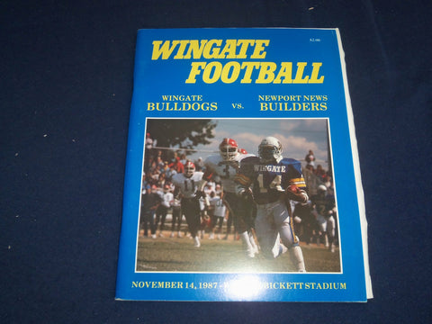 1987 NOV 14 WINGATE COLLEGE VS NEWPORT NEWS BUILDERS FOOTBALL PROGRAM - ST 5152M