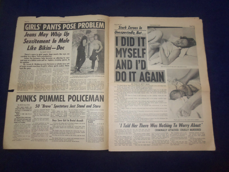 1965 AUGUST 28 FLASH NEWSPAPER - I DELIVERED MY OWN INFANT - NP 6947