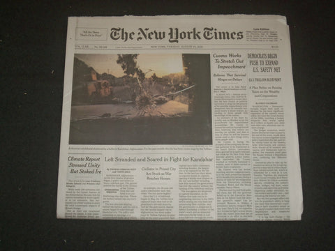 2021 AUGUST 10 NEW YORK TIMES - DEMOCRATS BEGIN PUSH TO EXPAND U.S. SAFETY NET