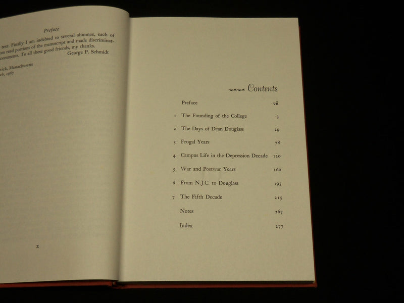1968 DOUGLASS COLLEGE - A HISTORY BOOK BY GEORGE P. SCHMIDT - RUTGERS - KD 6321