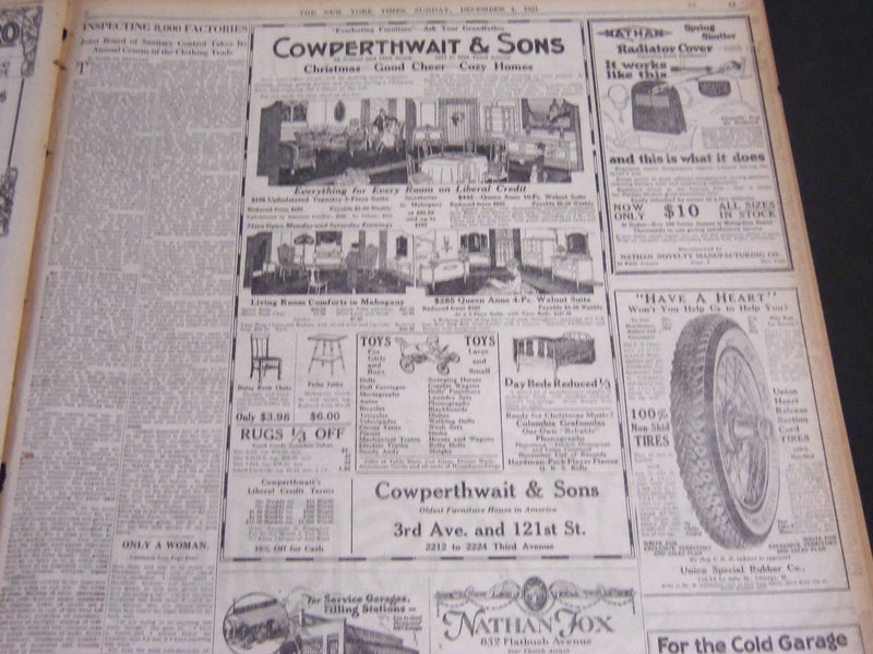 1921 DEC 4 NY TIMES SPECIAL FEATURES - WILSON AS A HUMAN BEING - NT 7073