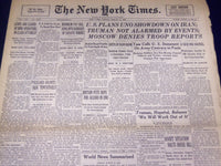 1946 MARCH 15 NEW YORK TIMES - UNO SHOWDOWN ON IRAN - NT 3463