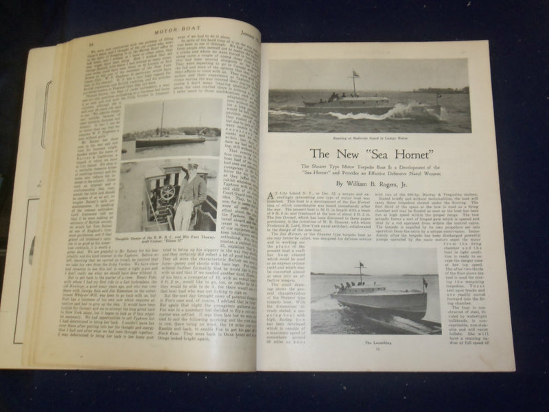 1921 JANUARY 10 MOTOR BOAT MAGAZINE - LIGHTHOUSE - VOL. XVIII, NO. 1- B 6627