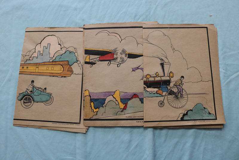 1936 MILDRED LYON HETHERINTON POSTERS IN PANEL FORM - LOT OF 3 - K 2521