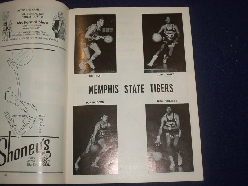 1969-1970 MEMPHIS STATE UNIVERSITY BASKETBALL PROGRAM -DRAKE UNIVERSITY- ST 6535