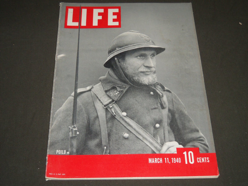 1940 MARCH 11 LIFE MAGAZINE - FRENCH SOLDIER COVER - L 173