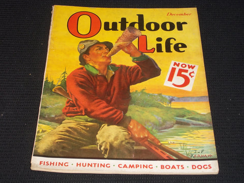 1937 DECEMBER OUTDOOR LIFE MAGAZINE - FISHING HUNTING CAMPING COVER - E 5695