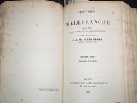 1842 OEUVRES DE MALEBRANCHE VOLUME BY JULES SIMON - FRENCH - KD 4815B