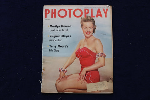 1954 AUGUST PHOTOPLAY MAGAZINE - TERRY MOORE COVER - E 17846