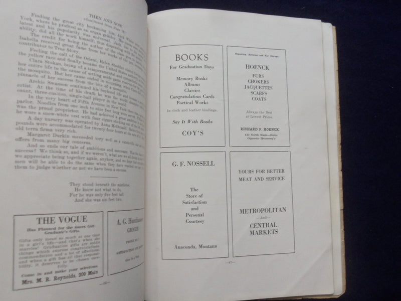 1925 THE BIG STACK ANACONDA HIGH SCHOOL YEARBOOK - ANACONDIA, MONTANA - YB 3131