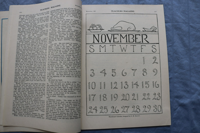 1907 NOVEMBER TEACHERS MAGAZINE - A.S. BARNES & COMPANY - GREAT COVER - ST 5510X