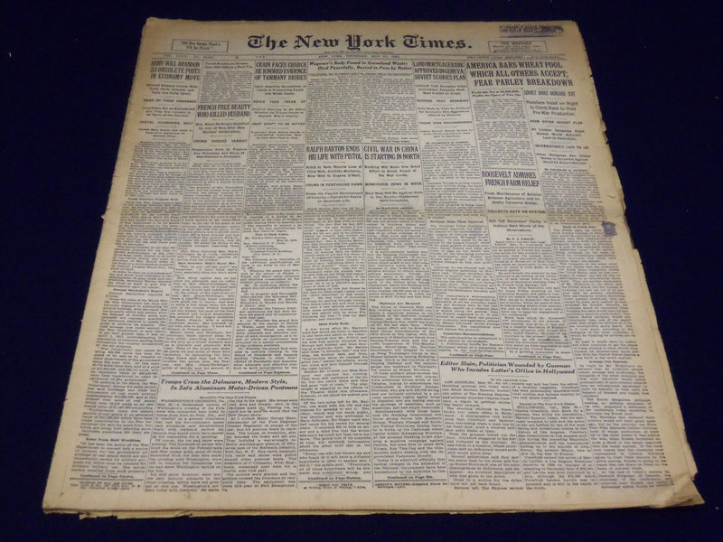 1931 MAY 21 NEW YORK TIMES - RALPH BARTON KILLS SELF - NT 3943