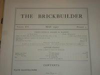 1907 MAY THE BRICKBUILDER MAGAZINE - AN ARCHITECTURAL MONTHLY - ST 528T