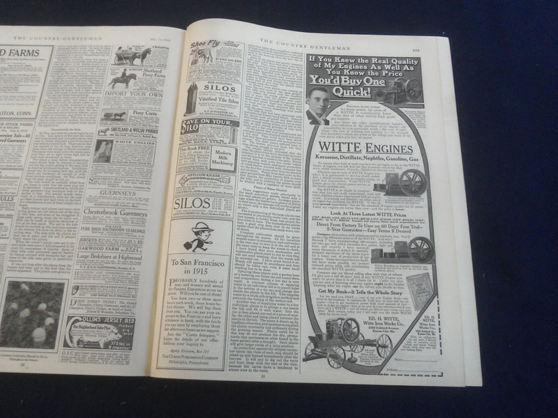 1914 MAY 23 THE COUNTRY GENTLEMAN MAGAZINE - ILLUSTRATED COVER - B 2801O