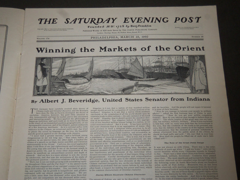 1902 MARCH 22 THE SATURDAY EVENING POST MAGAZINE - EASTER NUMBER - SP 1034