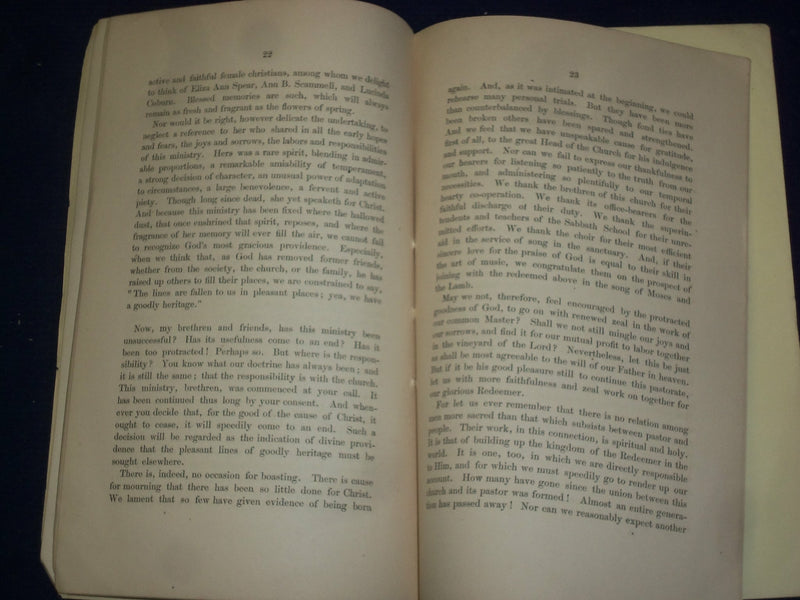 1864 QUARTER CENTURY SERMON BY REV. J. C. WEBSTER HOPKINTON, MA - J 4478