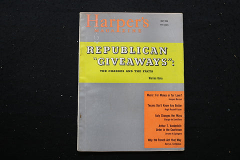 1956 MAY HARPER'S MAGAZINE - REPUBLICAN GIVEAWAYS COVER - SP 4188X