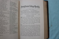 1877-1890 PENNSYLVANIA COLLEGE MONTHLY BOUND VOLUMES - LOT OF 7 - KD 9561