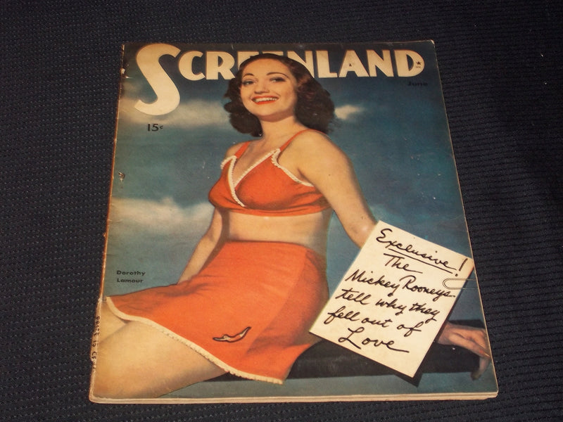 1943 JUNE SCREENLAND MAGAZINE - DOROTHY LAMOUR FRONT COVER - E 3642