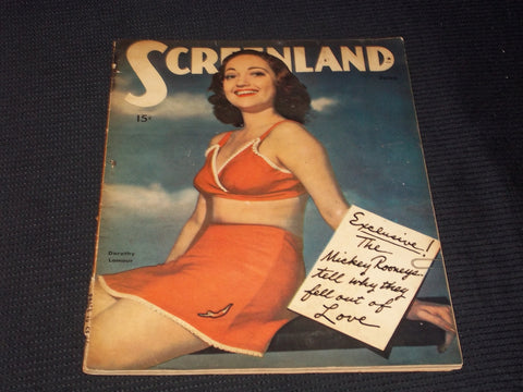 1943 JUNE SCREENLAND MAGAZINE - DOROTHY LAMOUR FRONT COVER - E 3642
