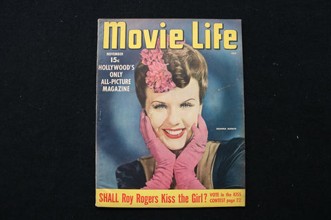 1943 NOVEMBER MOVIE LIFE MAGAZINE - DEANNA DURBIN COVER - E 24337