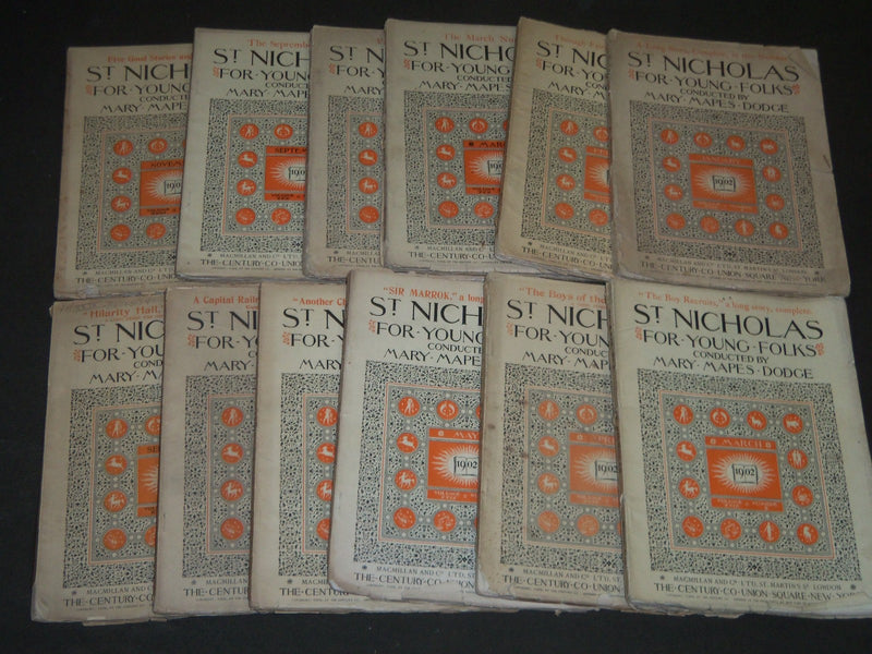 1902-1903 ST. NICHOLAS MONTHLY MAGAZINE LOT OF 12 ISSUES - NICE ILLUS - WR 1093