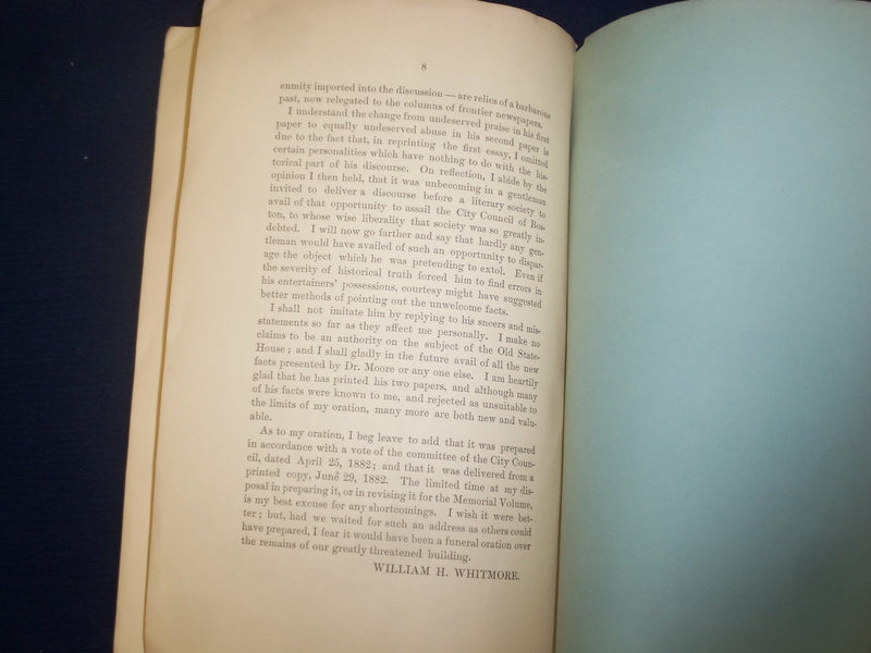 1886 REPLY TO G. H. MOORE'S THE OLD STATE HOUSE DEFENDED - LOT OF 2 - J 4592