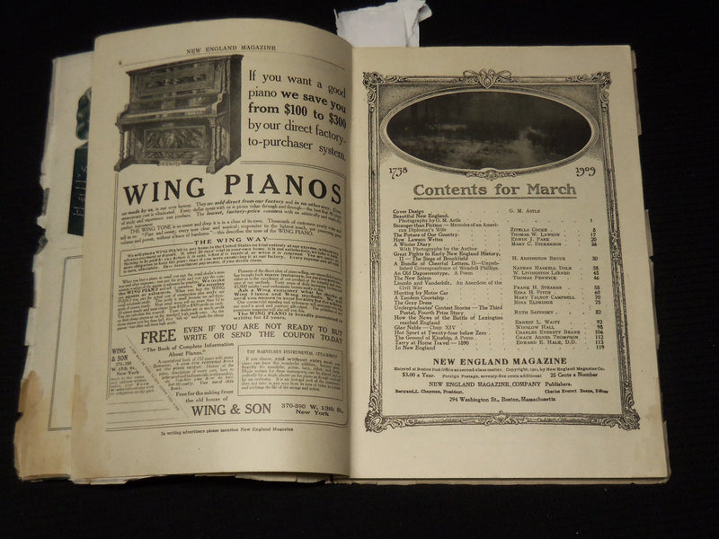 1909 MARCH NEW ENGLAND MAGAZINE - LAWSON'S THE FUTURE OF OUR COUNTRY - K 31