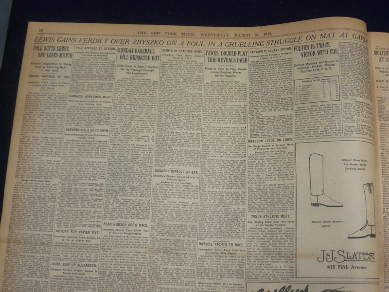 1918 MARCH 20 NEW YORK TIMES - ALLIES WILL BEGIN DRIVE - NT 8165