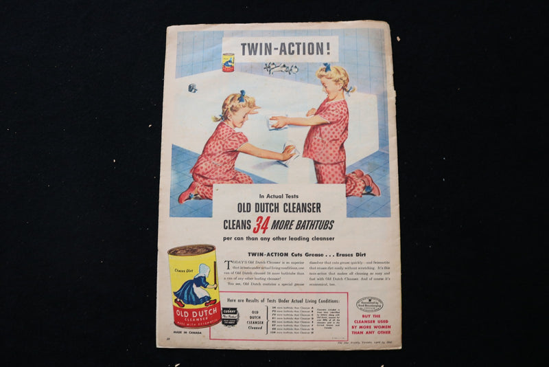 1945 APRIL 14 STAR WEEKLY MAGAZINE - HEAP BIG CHIEF COVER - E 26324