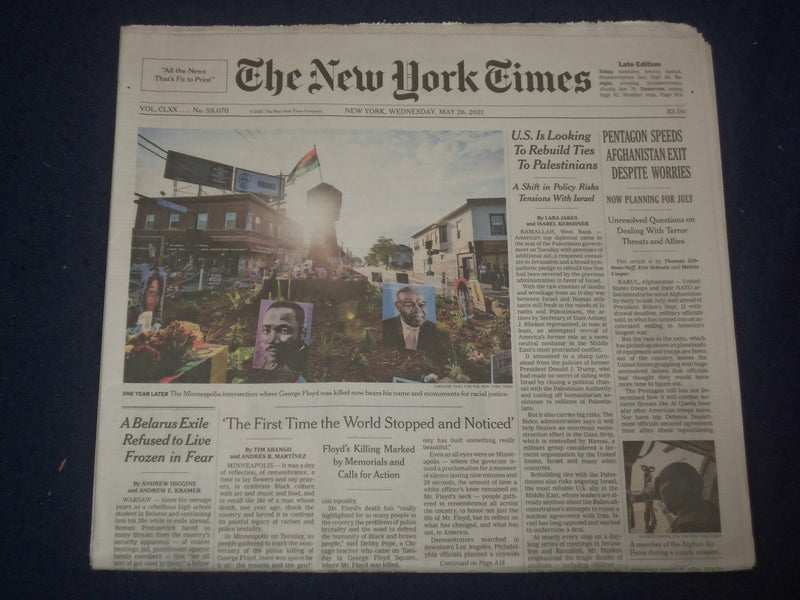 2021 MAY 26 NEW YORK TIMES - GEORGE FLOYD DEATH ONE YEAR LATER