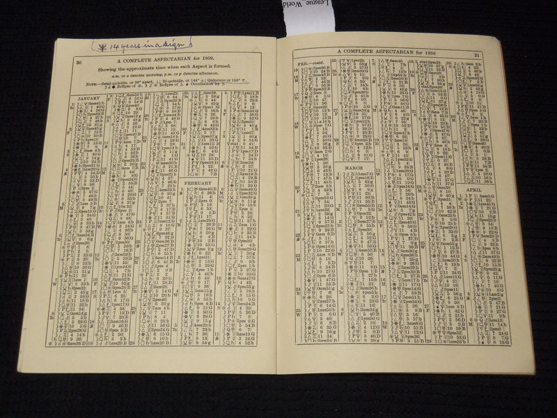 1959 RAPHAEL'S ASTRONOMICAL EPHEMERIS OF PLANETS BOOKLET - K 1052