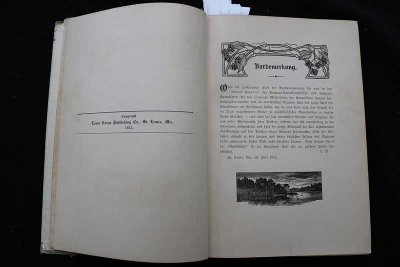 1912 PANAMA KANAL, LAND AND LEUTE HARDCOVER BOOK BY LOUIS WAGNER - KD 9462
