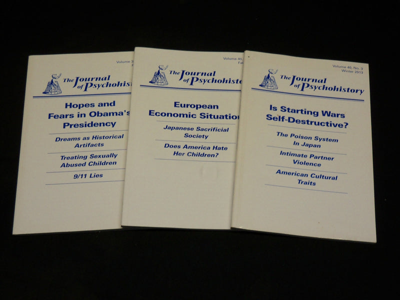 2010-2013 THE JOURNAL OF PSYCHOHISTORY MAGAZINE LOT OF 3 - OBAMA - J 6120