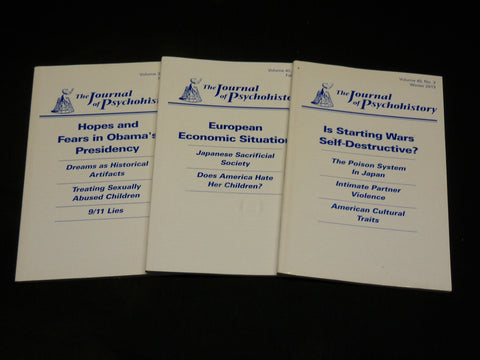 2010-2013 THE JOURNAL OF PSYCHOHISTORY MAGAZINE LOT OF 3 - OBAMA - J 6120